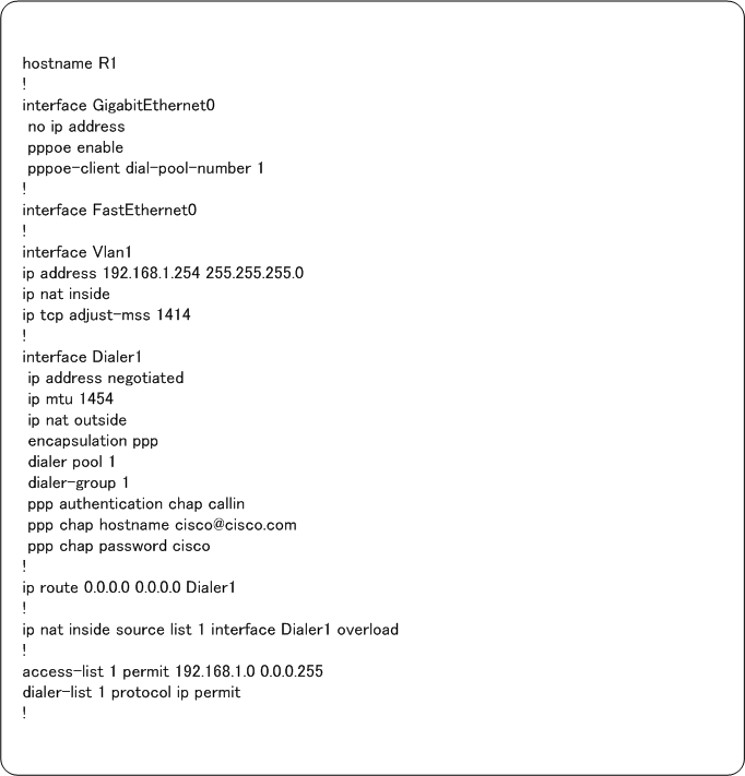 インターネット接続 Pppoe 端末型払い出し Ciscoルータの設定例