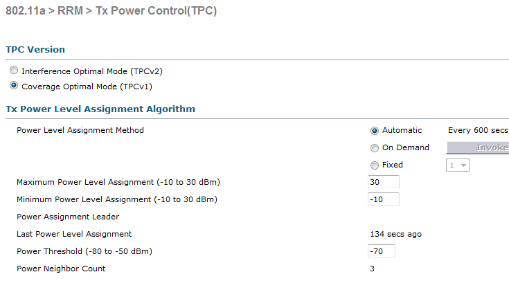 power level assignment method fixed